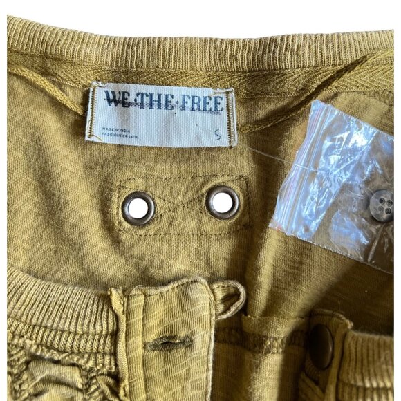 Free People We The Free Redone Tee In Adriatic Sea Mustard Womens 3/4 Sleeve S - Picture 4 of 13